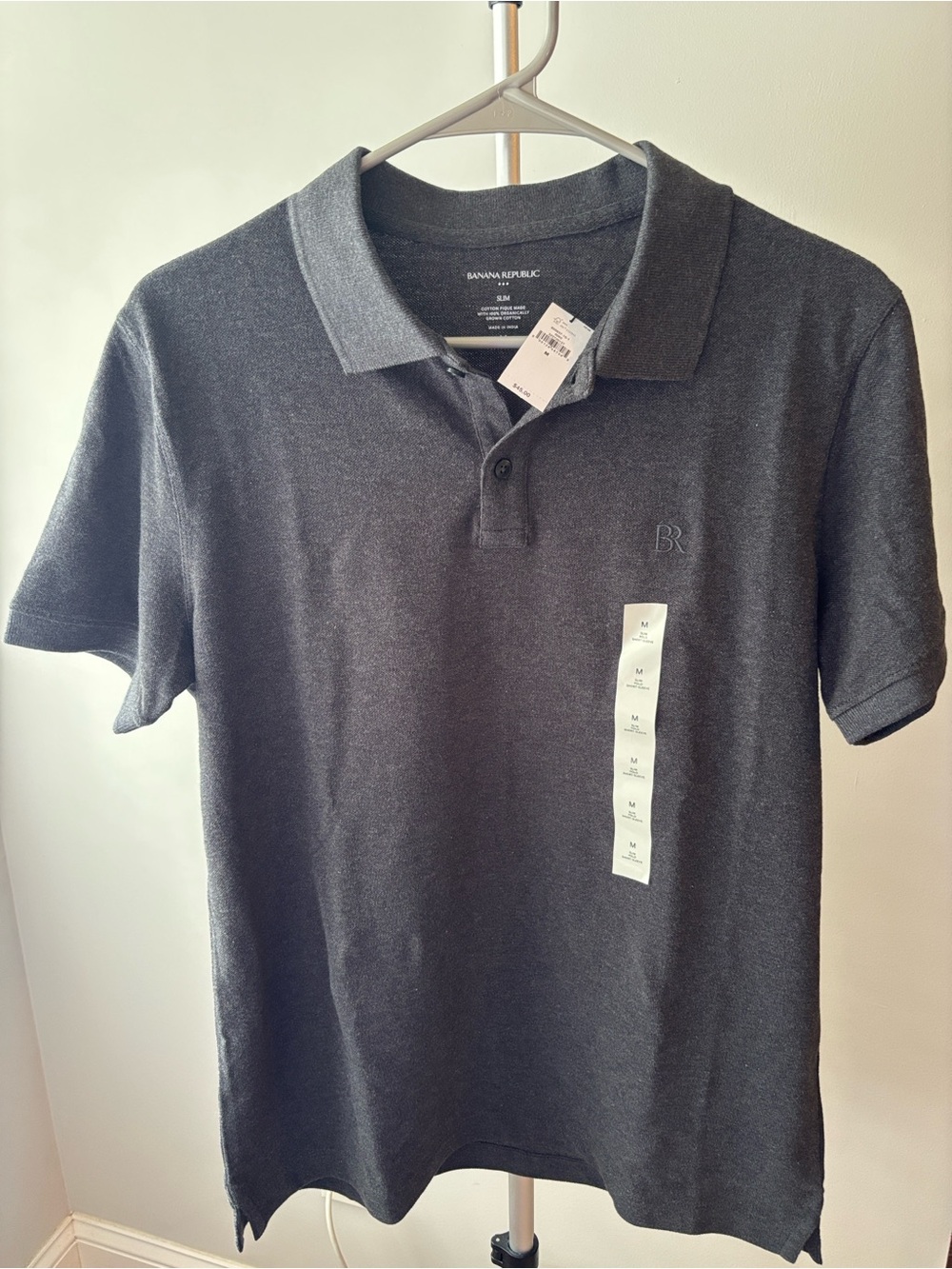 Banana Republic Men's Charcoal Gray Polo Shirt
